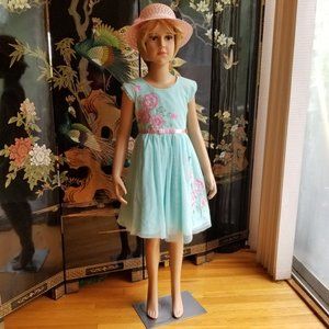 Jona Michelle Size 6 Light Blue Flowered Dress